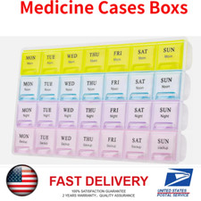 Listing image for For Vitamins Extra Large Weekly Pill Organizer 2 Times A Day Medicine Cases Boxs