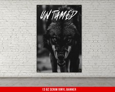 Listing image for Motivational Wolf Banner - Inspirational Wall Art - Home Gym Decor