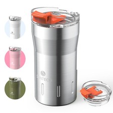 Listing image for Coffee Mug Stainless Steel 350ml Insulated With Flip Lid Spil Proof Double Wall
