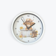 Listing image for Bathroom Cow w/Boots 9" Wall Clock