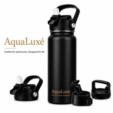 Listing image for Triple Insulated Stainless Steel Water Bottle with Straw Flip Top Lid 750ml