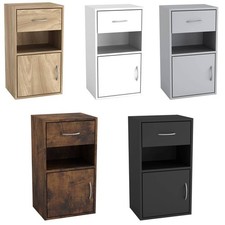 Listing image for Wooden Bedside Table Nightstand 1 Drawer 1 Door Storage Cupboard Bedroom Cabinet