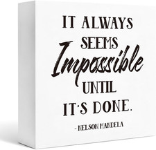 Listing image for Motivation Desk Sign, Decorative Wooden Block Signs, Inspirational Desk Decor Ar