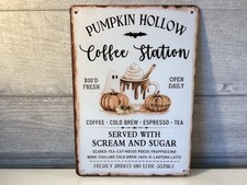 Listing image for Autumn / Fall Metal Sign - Pumpkin Hollow Coffee Station 🎃