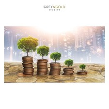 Listing image for Saving and Growing Money Poster Wall Art Print pick size A4/A3/A2/90x60cm