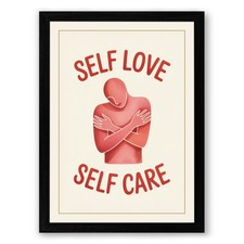 Listing image for Self Love, Self Care Minimalist Framed Wall Art Print Picture Ready to Hang