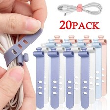 Listing image for Reusable Silicone Cable Ties Wire Organizer Cord Holder Wrap Straps Clips