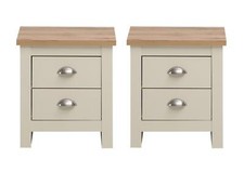 Listing image for Bedside Table Cabinet Side End Table Nightstand Storage Organizer Pair of 2
