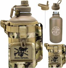 Listing image for Battle Bottle - Half Gallon Insulated Water Bottle with Paracord Handle - Large