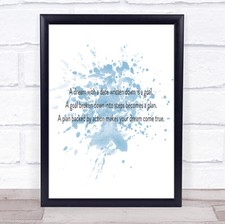 Listing image for A Plan Backed By Action Makes Dreams Come True Inspirational Quote Print Poster