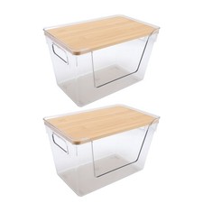 Listing image for _2pcs Pantry Organizer Bin Storage Container Clear Food Storage Cabinet