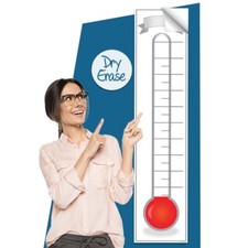 Listing image for Fundraising Goal Thermometer Chart - 11" x 48" Reusable Dry Erase Goal Tracke...