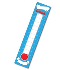 Listing image for Dry Erase Goal Setting Fundraising Thermometer Chart Blue Goal Chart Temperat...