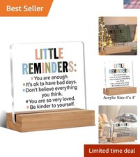 Listing image for Motivational Desk Sign Inspirational Office Decor Gift Tabletop Sign Clear Ac...