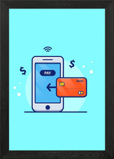 Listing image for Handphone With payment App Framed Wall Art Poster Canvas Print Picture