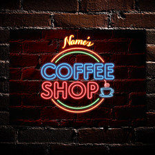 Listing image for PERSONALISED Coffee Shop Wall Sign Bar Station Home Decor Kitchen Metal Plaque