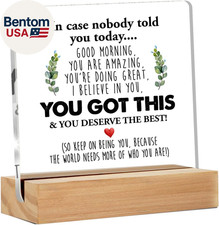 Listing image for Inspirational Desk Sign - Motivational Quote - Clear Acrylic - 4 X 4 Inches - Mo