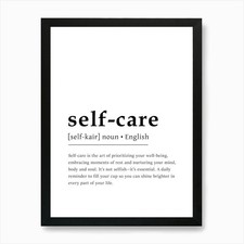 Listing image for Self Care Definition Poster - Dicti Framed Wall Art Poster Canvas Print Picture