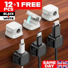 Listing image for Cable Holder Magnetic Cable Wire Clip Tidy Cord Lead Organizer USB Charger UK GB