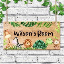 Listing image for Personalised Kid's Bedroom Room Sign Boys or Girls Door Name Hanging Plaque Gift