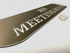 Listing image for HR Meeting Room Sign Mirror Polished Stainless Steel 458x60mm with fixings