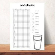 Listing image for Daily Water Tracker Chart Annual Hydration Log Fitness Habit Calendar Poster