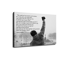Listing image for Rocky Balboa Canvas Wall Art – Motivational Quote Poster Gym Room Decor