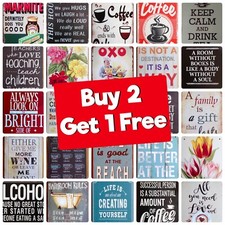 Listing image for Metal Tin Retro Sign Motivational Quotes Plaque Vintage Wall Home Décor 20x30 cm