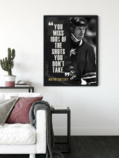 Listing image for Wayne Gretzky Quote Poster Hockey Motivation Wall Art Decor