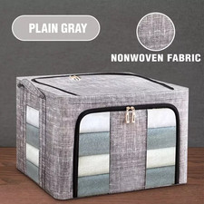 Listing image for 6/3PCS 66L Folding Storage Box Thick Fabric Steel Frame Wardrobe Organizer Bags