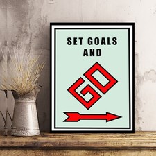 Listing image for SET GOALS AND GO Vision of Success Mindset Monopoly Motivation POSTER/CANVAS ed1