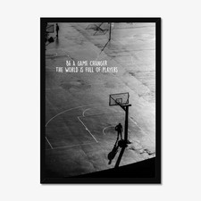 Listing image for Be a Game Changer Basketball Quote Poster Motivational Wall Art Print