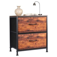 Listing image for Nightstand End Table Side Table with 2 Fabric Drawers Bedside Table Bedroom