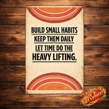 Listing image for Self Improvement Text Art Poster Vintage Tin Metal Sign Home Decor 8x12