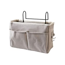 Listing image for Hanging Storage Bag Multifunctional Bedside Organizer Bag with Metal Hooks