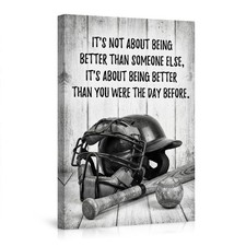 Listing image for Baseball Helmet Bat and Ball Motivational Quote Poster Wall Art Self Improvement
