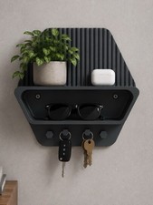 Listing image for Modern Entryway Organizer Shelf with Key Hooks Key Holder Wall Mount Key Rack