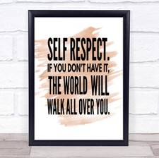 Listing image for Self Respect Quote Print Watercolour Wall Art